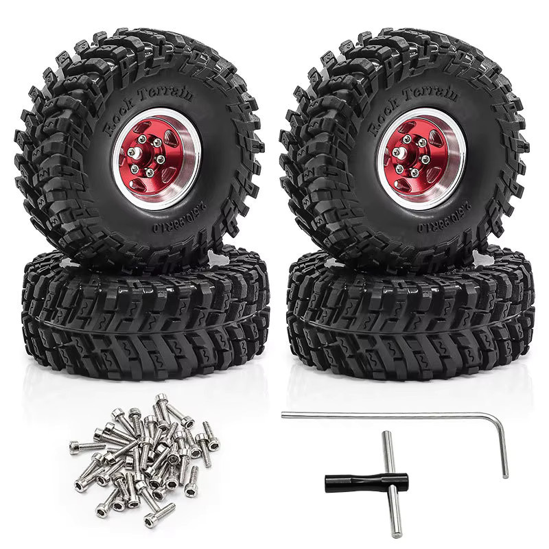 Meep 1/18 TRX4M SCX24 FMS Ascent-18 1,0-Zoll-Radreifen, Kletterfahrzeugreifenprofil, Schwarz, Gummi - Bild 4