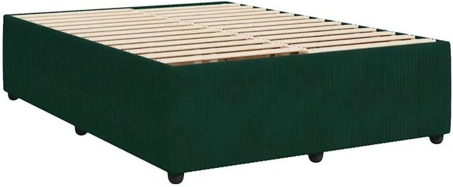 vidaXL Bettgestell aus Samt in Dunkelgrün mit Kiefernholz, B/T/H: 160 x 200 cm - Bild 1