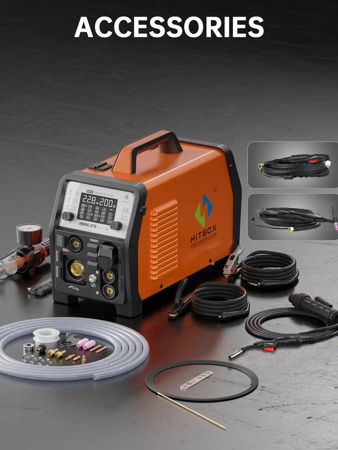 HITBOX HBMC270 IGBT-Schweißmaschine 6in1 mit HF WIG, GAS MIG, CUT, Gasless MIG, STICK MIG und Punktschweißen sowie synergistischer Steuerung - Bild 6