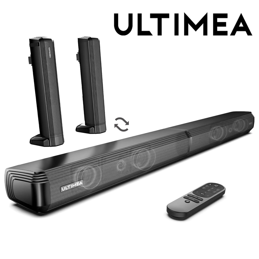 ULTIMEA 2,2-Kanal Soundbar für Smart TV mit Bluetooth 5.3 und App-Steuerung, abnehmbares 2-in-1 Design, Schwarz - Bild 6