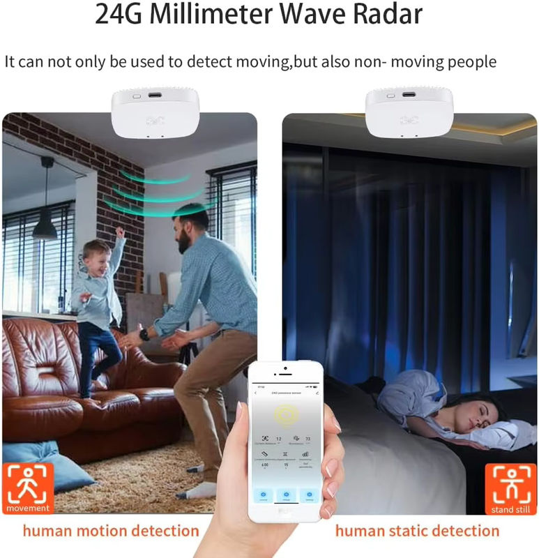Tuya Smart Menschliche Präsenzerkennung Tuya WiFi/Zigbee PIR Sensor und Radar Detektor in Weiß - Bild 3
