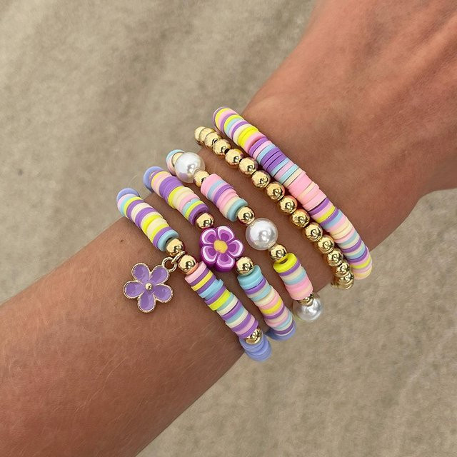 YULIN Armbänder 5er Set, Messing, Bunt, Damen - Bild 1
