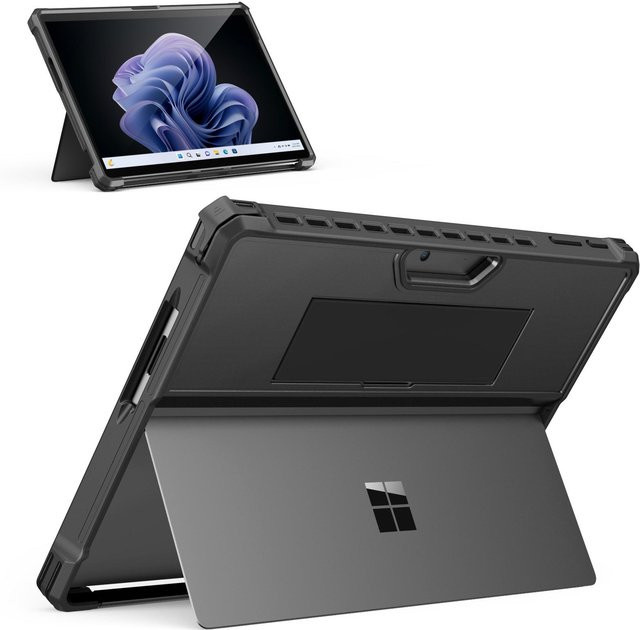 MoKo Schutzhülle für Microsoft Surface Pro 11, Surface Pro 10 und Surface Pro 9, 13 Zoll, robuste All-in-One Hülle, schwarz - Bild 1