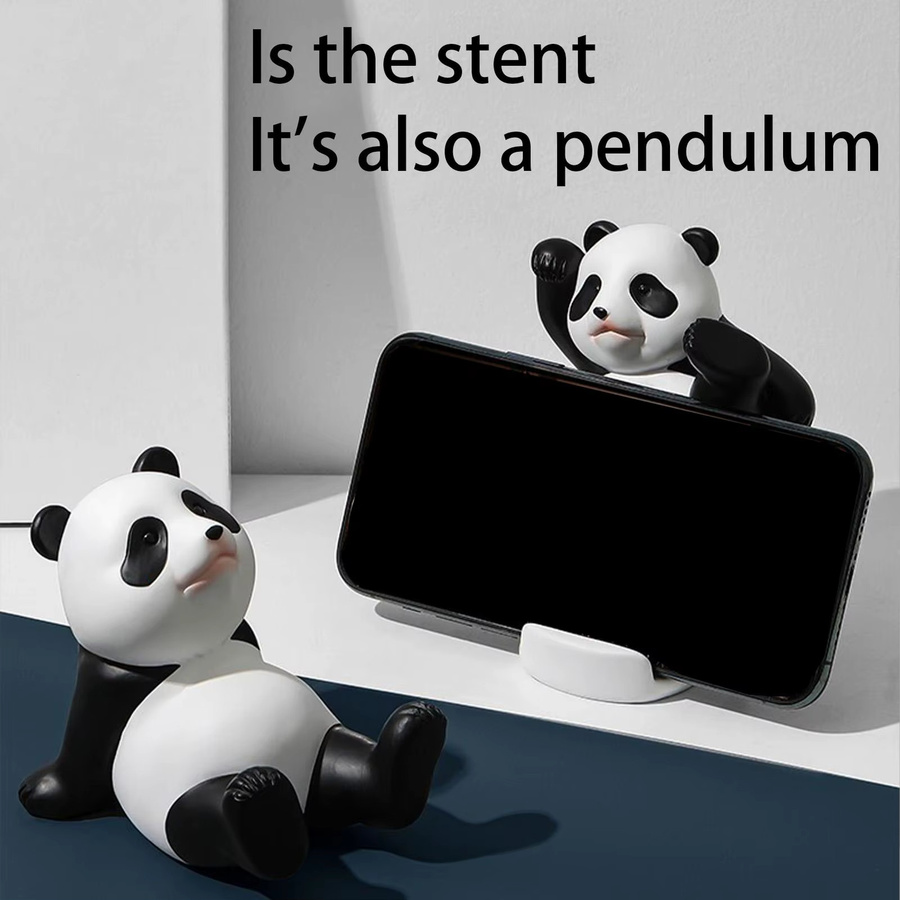 Dekorativer Telefonständer in Panda-Form aus Kunststoff, weißer Desktop-Handyhalter rutschfest und stabil - Bild 4