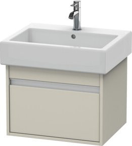 Duravit Waschtischunterschrank Ketho in Taupe mit einem Auszug, wandhängend, B/T: 55 x 44 cm, H: 41 cm - Bild 1