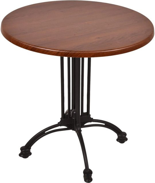 DELUKE Bistrotisch JELENA runder Cafétisch aus Aluminium und Spanplatte in Dunkelbraun, Durchmesser: 70 cm, Höhe: 66 cm - Bild 1
