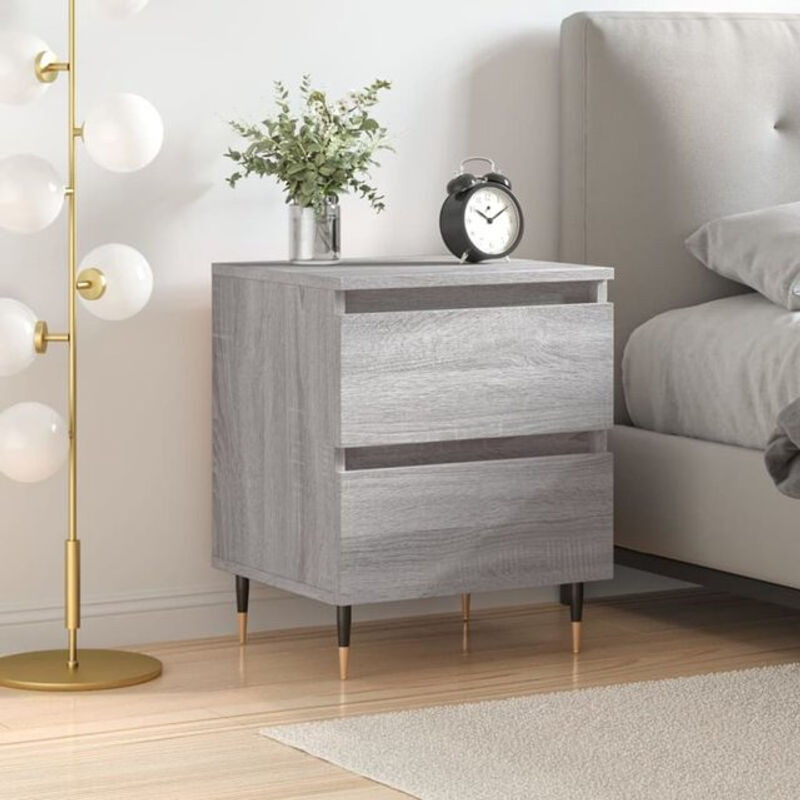 Vidaxl Nachttisch Modern in Grau aus Holzwerkstoff und Metall, B/T/H: 40 x 35 x 50 cm - Bild 1