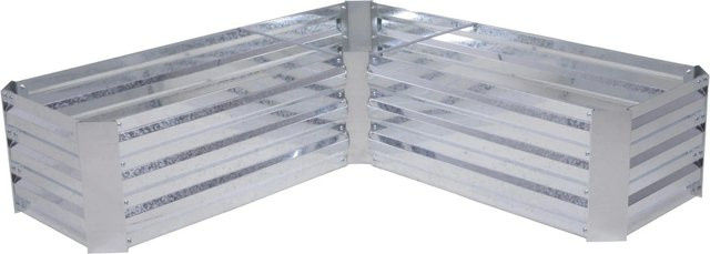 DELUKE Hochbeet KAUNAS Eck-Hochbeet aus Stahl in Silber für Garten und Balkon, B/T/H: 45 x 45 x 30 cm - Bild 1