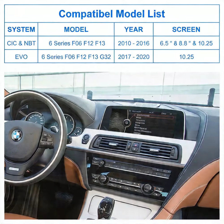 AUTOABC Wireless CarPlay und Android Auto GPS Decoder Modul für BMW 6er Serie F06 F12 F13 G32 (2010-2020) CIC NBT EVO in Schwarz - Bild 2