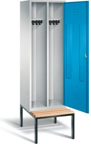 C+P Spind Classic Schwarz-Weiss mit lichtblauer Front und lichtgrauem Korpus, H x B x T: 209 x 61 x 81,5 cm - Bild 1