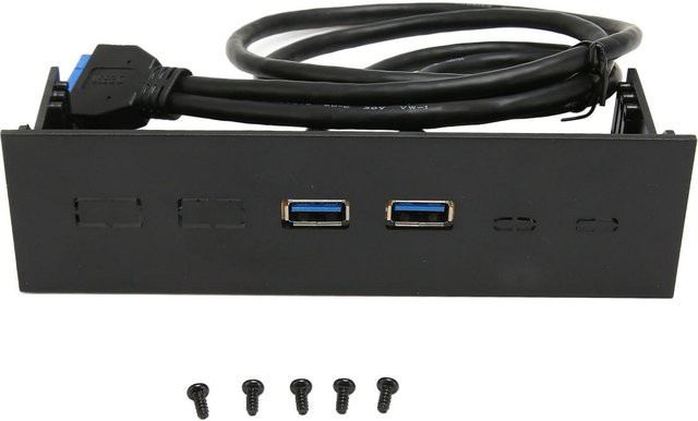 DIYelecs Frontblende mit 2 USB 3.0 Anschlüssen und optischem Laufwerk, 5,25 Zoll, Schwarz - Bild 1