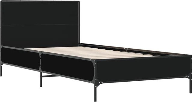 vidaXL Bettgestell Schwarz aus Holzwerkstoff und Metall - Bild 1