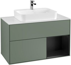 V&B Waschtischunterschrank Finion 100 in Blau lackiert, B/T/H: 100 x 50,1 x 50,1 cm - Bild 1