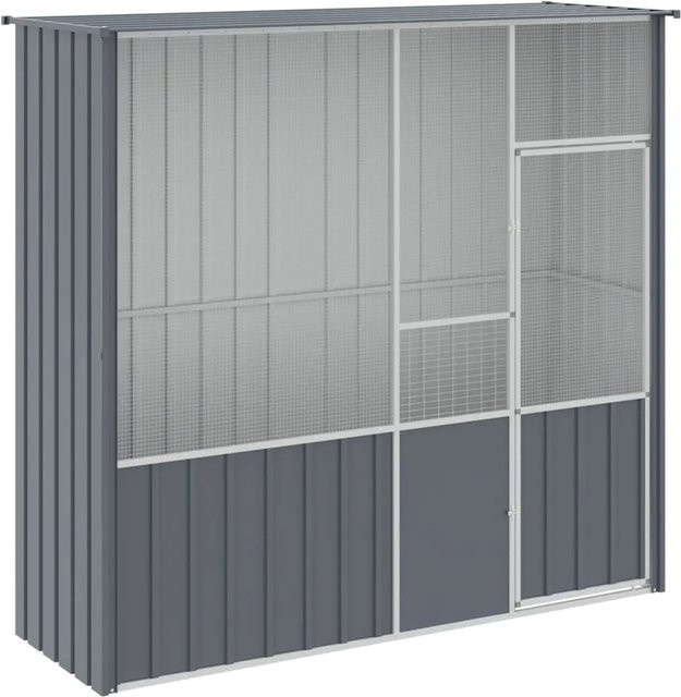 vidaXL Voliere aus verzinktem Stahl in Anthrazit, B/T/H: 215 x 78 x 200 cm - Bild 1