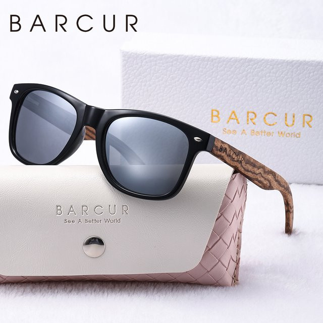 BARCUR Sonnenbrille Damen, Vollrand, schwarz - Bild 1