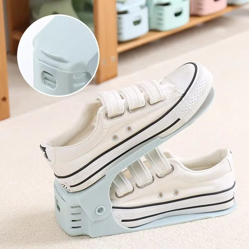 4er-Set Platzsparende Schuh-Organizer in Grau zur Ordnung deiner Schuhe im Schrank - Bild 2