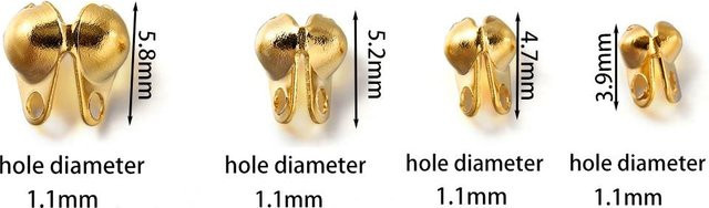 Perlenkappen Edelstahl, gold, 2,4x5,2 mm, 50 Stück - Bild 1