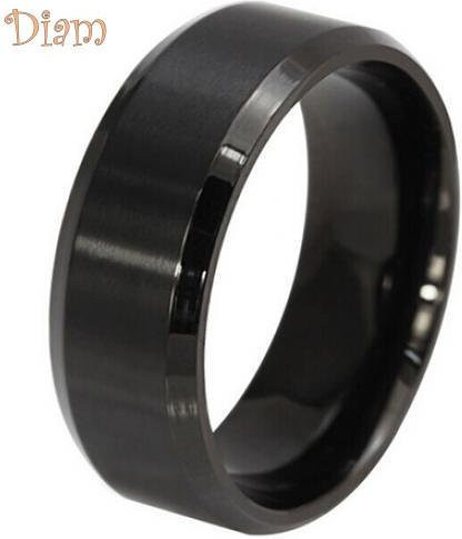 Diahy Bandring Titanstahl, 8 mm, Schwarz, Herren - Bild 1
