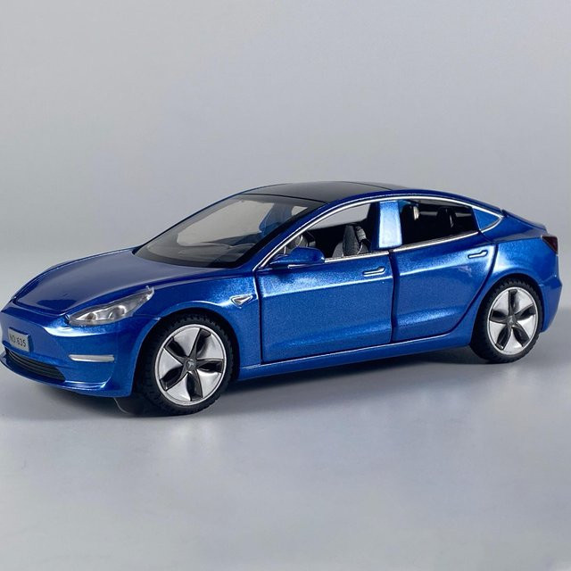Modell 3 Neue Energie Elektrofahrzeug, Modellauto, Metall, blau, 1:32, mit Licht und Sound, ab 14 Jahren - Bild 1