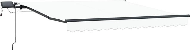 vidaXL Einziehbare Markise mit ausfahrbaren Armen in Weiß, B/T: 300 x 250 cm - Bild 1