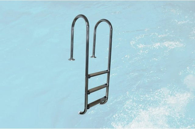 WEKA Pool-Einhängeleiter aus Edelstahl in Silberfarben für Einbaubecken - Bild 1