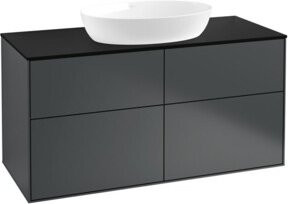 V&B Waschtischunterschrank Finion mit Wandbeleuchtung, Farbe Blau lackiert, Breite: 120 cm, Tiefe: 50,1 cm - Bild 1