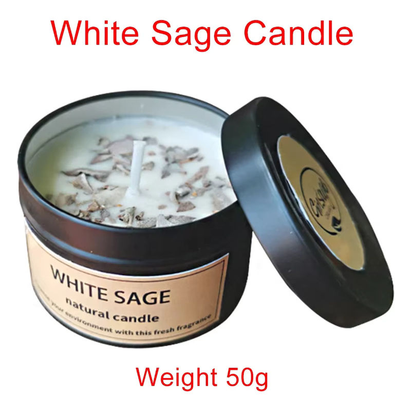 HQ White Sage Bundle und Kerze California Smudge Stick Set zur Energiereinigung und Aromatherapie in Weiß und Schwarz - Bild 2