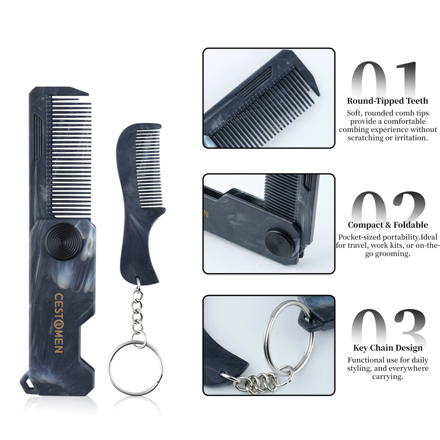 CestoMen Haarpflege-Set, 4-teilig, Herren, Marmor-Muster - Bild 4
