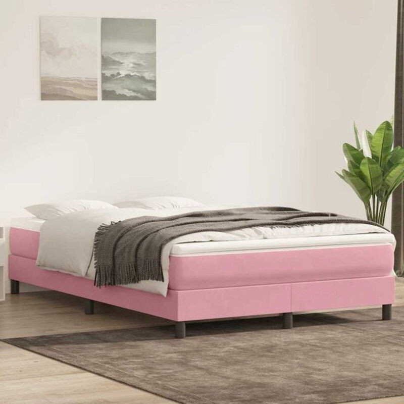 Modernes Boxspringbett ohne Matratze von Vidaxl in Rosa - Bild 1