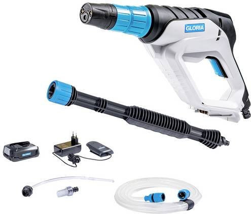 Gloria Haus und Garten MultiJet 18V Set Mitteldruckreiniger mit 4-in-1 Multifunktionsdüse, 40 cm Verlängerungslanze und PET-Flaschen-Adapter - Bild 1