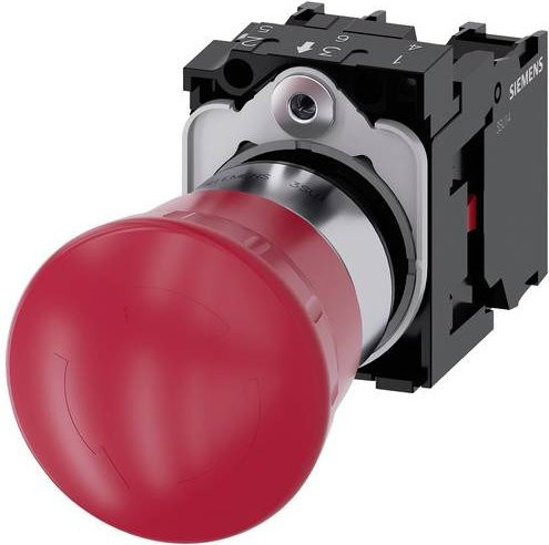 Siemens Not-Halt-Pilzdrucktaster Push Button in Rot aus Metall 3SU1150-1HB20-1PA0 - Bild 1