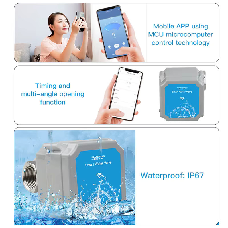 Tuya Intelligentes Wasser-Kugelventil mit Abschaltfunktion von 0% bis 100% für Gartenwasserhahn-Automatisierung via Zigbee oder WLAN in Weiß - Bild 4