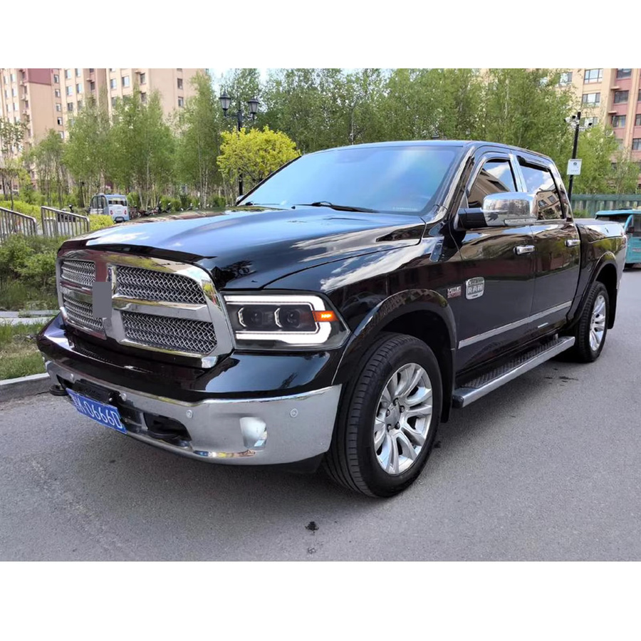 LED-Scheinwerfer für Dodge Ram 1500 2500 3500 4. Generation 2009–2018 mit Dual-Projektor, DRL und sequentieller Anzeige in Schwarz - Bild 5