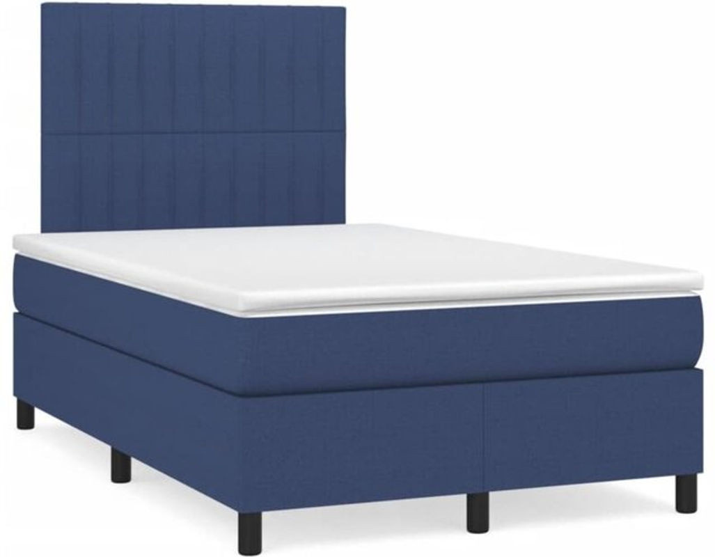 Vidaxl Boxspringbett mit Matratze in Blau aus Stoff, B/T/H: 120 x 190 x 118 cm - Bild 1