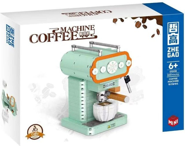 Linyi toy Bausteine Kaffee Maschine Mühle, Weiß Grün, ab 6 Jahren - Bild 1