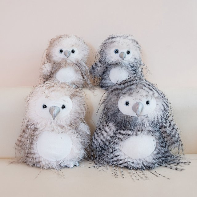 MIAOOWA Eulen-Plüschtier, Weiche Kuschelpuppe, Grau, 15/23cm - Bild 1