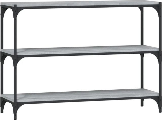vidaXL Bücherregal in Grau Sonoma aus Holzwerkstoff und Stahl im Industrie-Stil, B/T/H: 100 x 33 x 70,5 cm - Bild 1