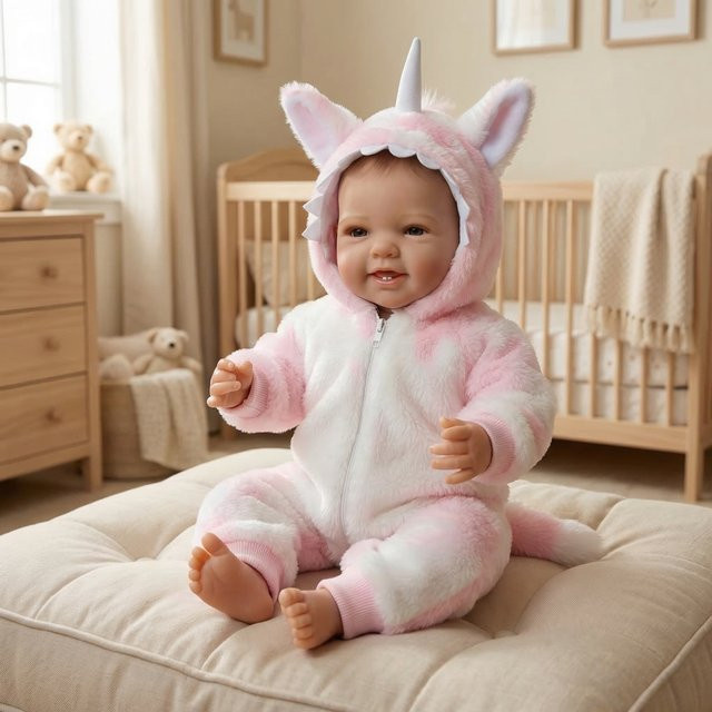 NPK Lächelnde Reborn-Babypuppe, 17-Zoll, Rosa / Pink - Bild 1