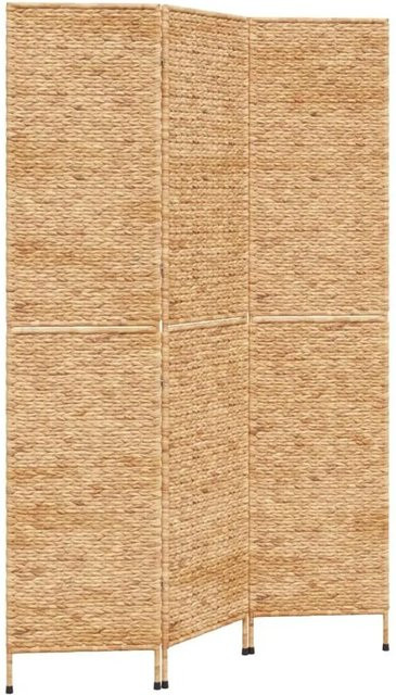 vidaXL Paravent aus 3 Teilen in Wasserhyazinthe und Metall im Landhaus-Stil, Farbe: Hellbraun/Beige, B/H: 122 x 180 cm - Bild 1