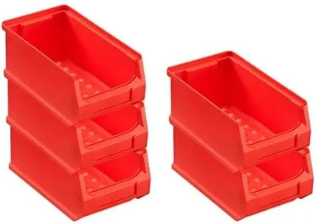 PROREGAL SparSet 5x Rote Sichtlagerboxen mit 0,8 Liter Volumen, B/T/H: 10 x 17,5 x 7,5 cm - Bild 1
