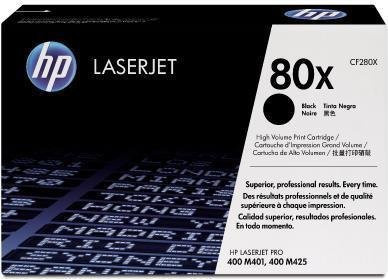 HP 80X Original LaserJet Tonerpatrone CF280X in Schwarz für LaserJet Pro 400 M401 und MFP M425 - Bild 1
