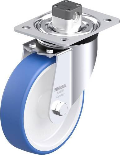 Blickle L-POTHS 160G-CS11 Stahlblech-Lenkrolle in Blau mit 160 mm Rad-Durchmesser und 400 kg Tragfähigkeit - Bild 1