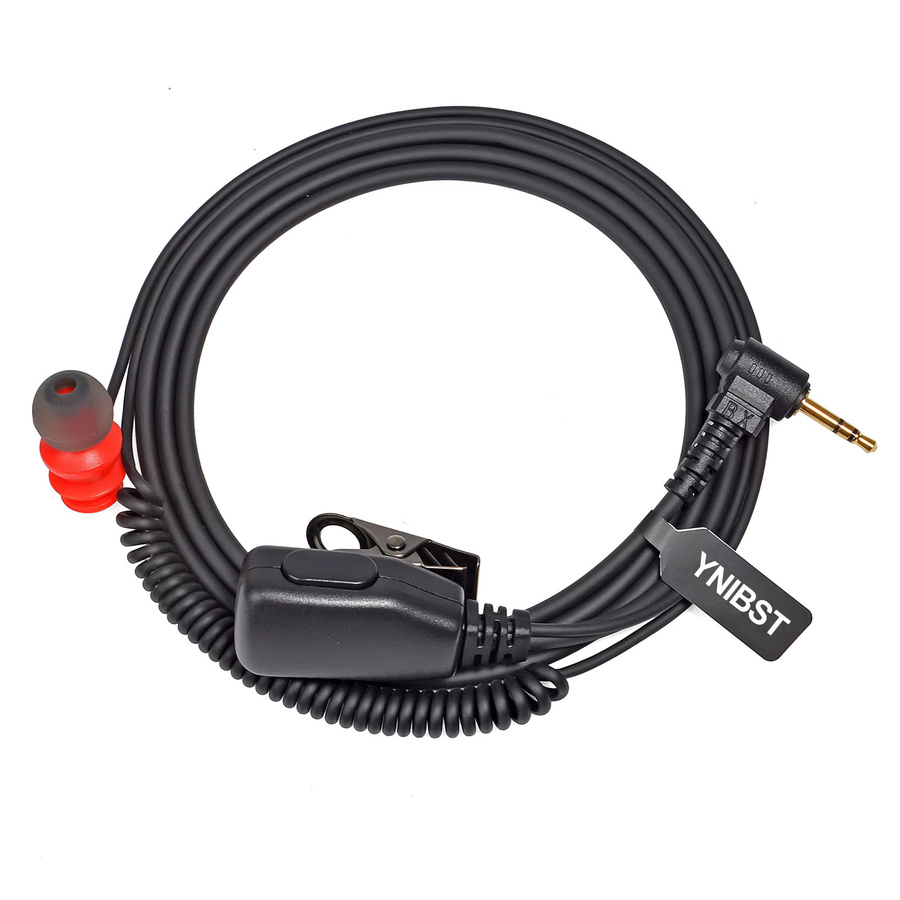 Motorola Talkabout 1-Pin-Headset mit Mikrofon und PTT, In-Ear Ohrhörer mit 2,5-mm-Anschluss, kompatibel mit Motorola TLKR-T60 T61 T62 T80 T81 T82 T-92 H2O T80 Extreme, Schwarz/Rot - Bild 4