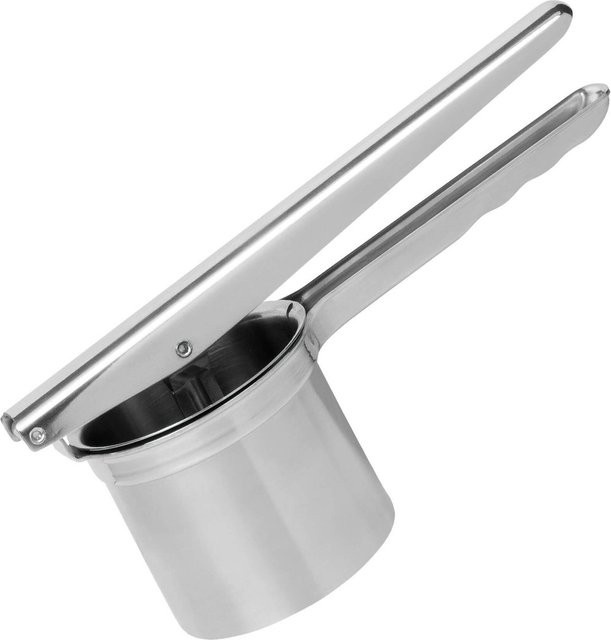 Fackelmann Spätzlepresse und Kartoffelstampfer aus Edelstahl in Silber mit ergonomischem Griff und 2 Einsätzen - Bild 1