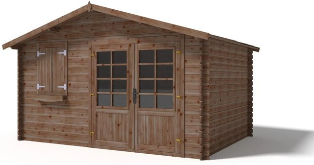 Altanka Gartenhaus Gerätehaus aus Fichtenholz in Braun, B/T: 4 x 3 m, 28 mm Wandstärke, Imprägniert, DOM595 - Bild 1