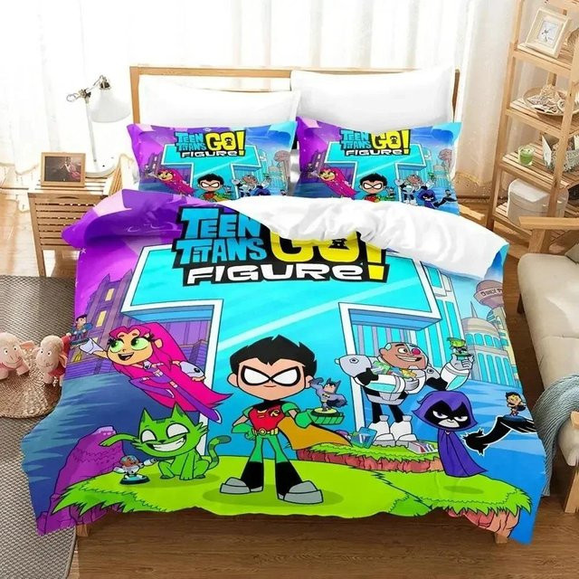 Teen Titans Go Bettwäscheset von Binchi Fitness mit 3D-Druck, Mehrfarbig, B/H: 240 x 220 cm - Bild 1