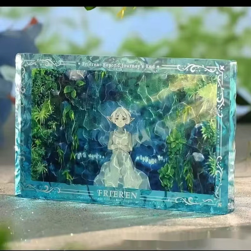 Bandai Frieren Anime Acryl-Flüssigsand-Kartenfigur mit Wasserwellen-Effekt als Desktop-Deko-Ornament - Bild 3