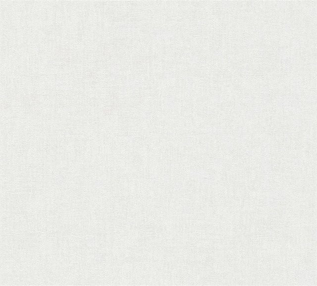 Profhome Uni Tapete Spachteloptik Schimmernd in Creme Weiß, Non-Woven, 0,53 m x 10,05 m - Bild 1