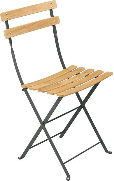 Fermob Bistro Naturel Klappstuhl aus pulverbeschichtetem Stahl in Beige und Braun - Bild 1
