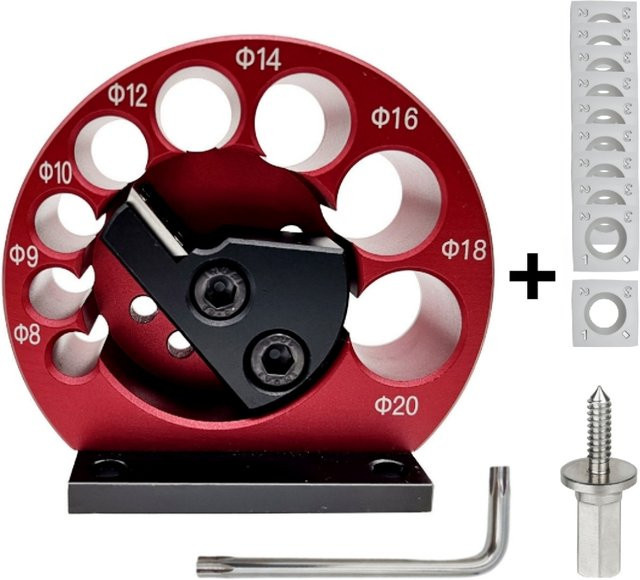 JIGHOLE 8-Loch Dübel Maker Jig Kit mit Hartmetallklingen für Holzbearbeitung, 8 mm bis 20 mm, Rot - Bild 1